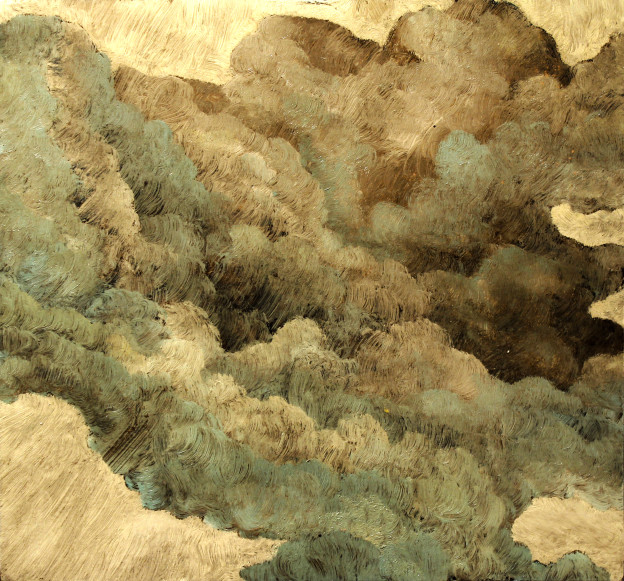 Massimo Innocenti - Untitled #1, Oil on Gold Leaf, 8.75" x 8.25", 2011